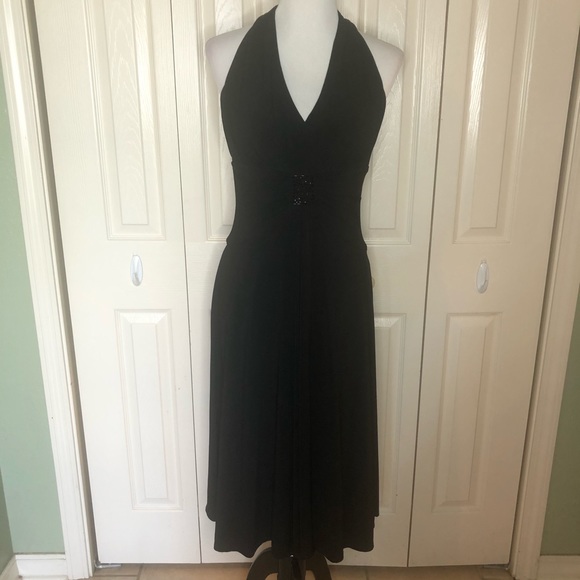 Jessica Howard Evening Black Halter Dress - Picture 2 of 7